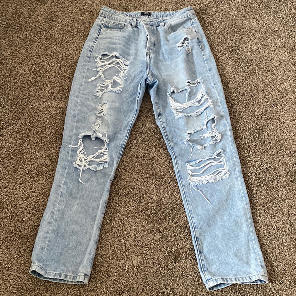 Blue ripped jeans